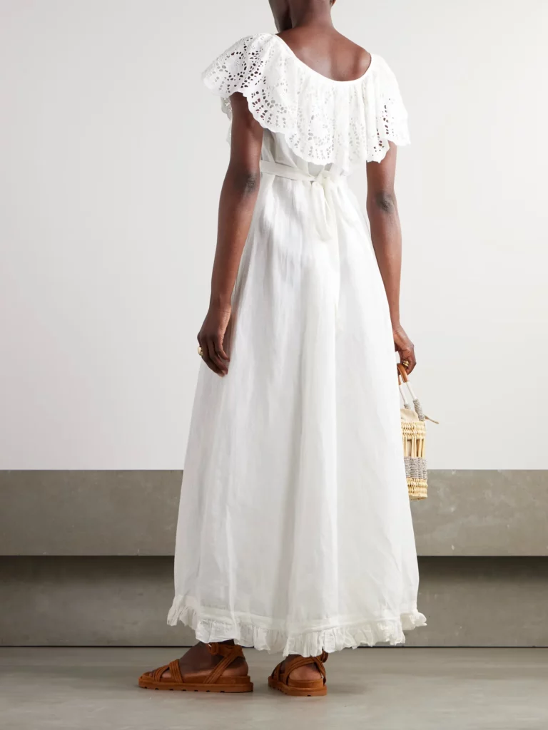 Milos Ruffled Broderie Anglaise Linen and Cotton-blend Maxi Dress Full Size Image 2