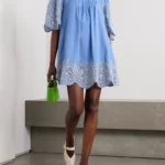 Scarlett Broderie Anglaise Linen and Cotton-blend Mini Dress Thumbnail 1