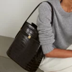 Belted Croc-effect Leather Tote Thumbnail 3
