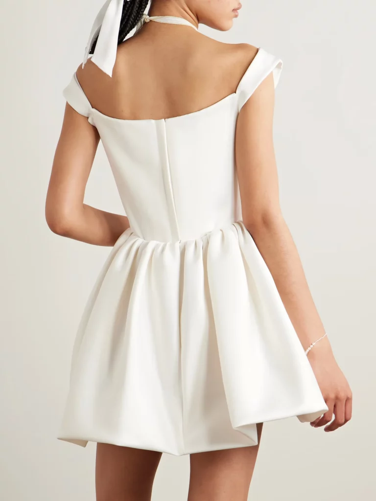Bagatelle Off-the-shoulder Gathered Duchesse Mini Dress Full Size Image 2