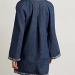 Rhiannon Tie-detailed Frayed Denim Mini Dress Thumbnail 2
