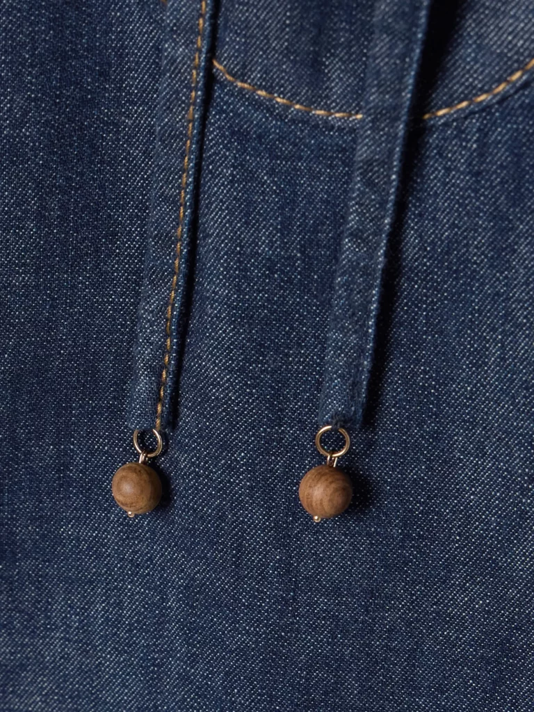Rhiannon Tie-detailed Frayed Denim Mini Dress Full Size Image 3