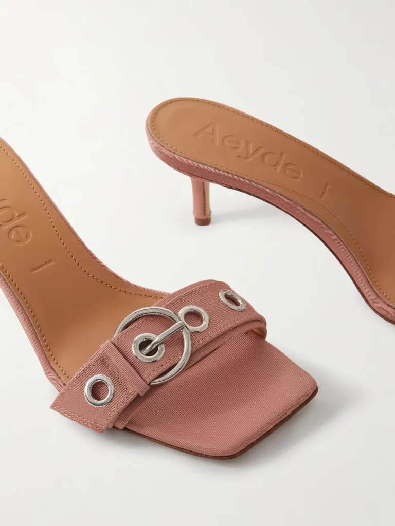 Ilvy Buckle-embellished Faille Mules Full Size Image 2