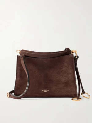 ALAÏA Le Click Small Nubuck Shoulder Bag