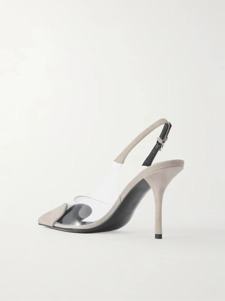 Le Coeur 90 Suede and PVC Slingback Pumps Full Size Image 4