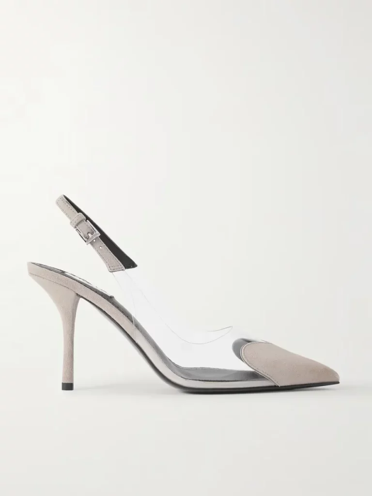 Le Coeur 90 Suede and PVC Slingback Pumps Full Size Image 1