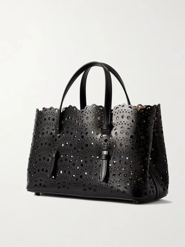 Mena 25 E/W Medium Laser-cut Leather Tote Full Size Image 4