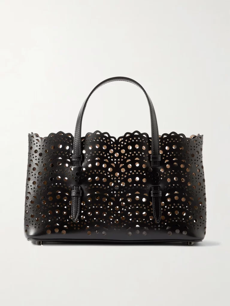 Mena 25 E/W Medium Laser-cut Leather Tote Full Size Image 1