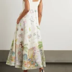 Anouk Colantoni Ballet Tie-detailed Printed Shirred Linen Dress Thumbnail 2