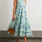 Pam Tiered Pintucked Floral-print Organic Cotton-poplin Midi Dress Thumbnail 1