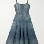Paneled Denim Midi Dress Thumbnail 4