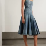 Paneled Denim Midi Dress Thumbnail 1