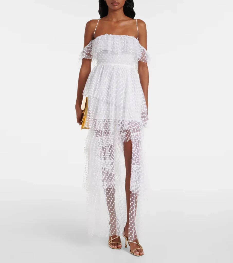 Carmen Polka-dot Tulle Maxi Dress Full Size Image 1