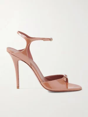 Adut Crystal-embellsihed Buckled Patent-leather Sandals