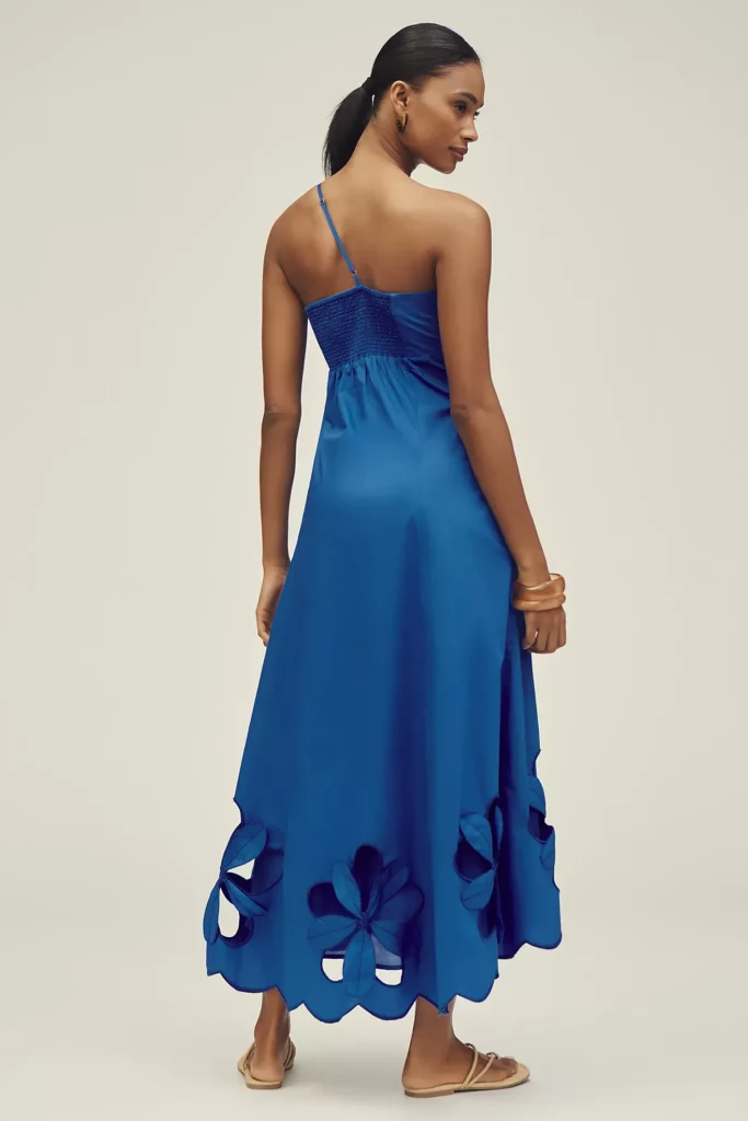 One-shoulder Cutwork Dress Full Size Image 4