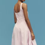 Sleeveless Scoop-neck Basque-waist Midi Dress Thumbnail 3
