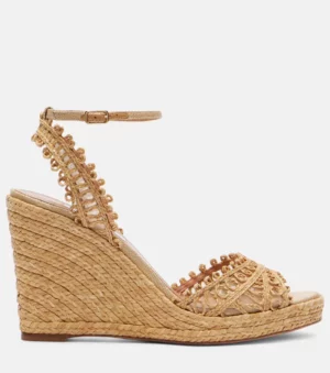 AQUAZZURA Kahlo 105 Raffia Espadrille Wedges