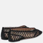 Kahlo Raffia and Mesh Ballet Flats Thumbnail 2