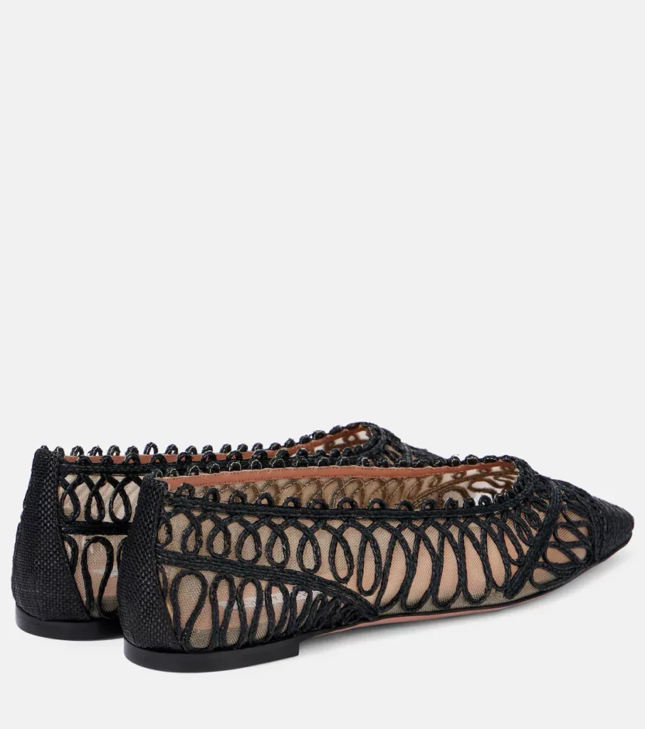 Kahlo Raffia and Mesh Ballet Flats Full Size Image 2