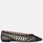 Kahlo Raffia and Mesh Ballet Flats Thumbnail 1