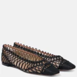 Kahlo Raffia and Mesh Ballet Flats Thumbnail 5
