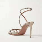Love Struck 85 Crystal-embellished Metallic Leather Sandals Thumbnail 4