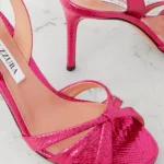 Tati 85 Metallic Snake-effect Leather Slingback Sandals Thumbnail 2
