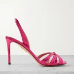 Tati 85 Metallic Snake-effect Leather Slingback Sandals Thumbnail 1