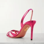 Tati 85 Metallic Snake-effect Leather Slingback Sandals Thumbnail 3