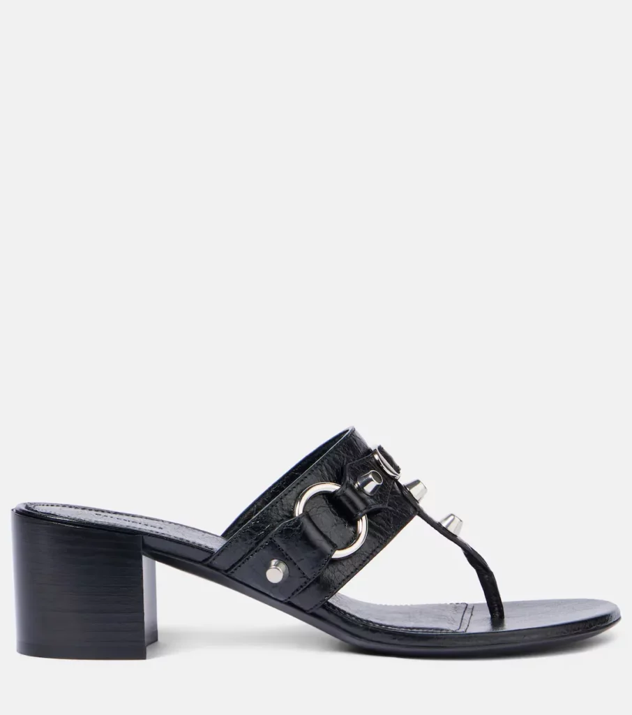 City 50 Studded Leather Thong Sandals Full Size Image 1
