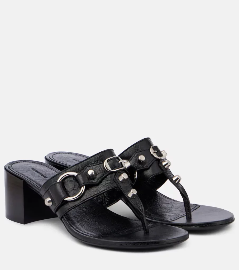City 50 Studded Leather Thong Sandals Full Size Image 4