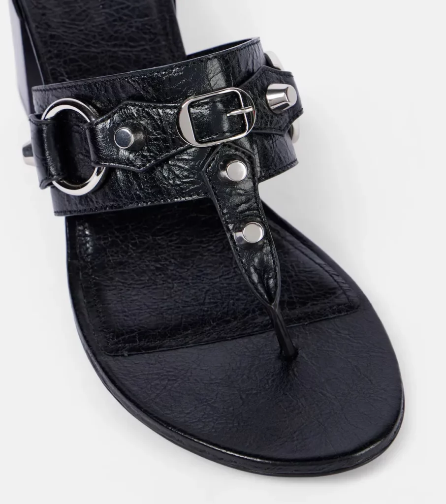 City 50 Studded Leather Thong Sandals Full Size Image 3