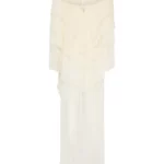 Draped Silk Crepe Dress with Train Thumbnail 2