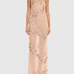 Embroidered Tulle Long Dress Thumbnail 1
