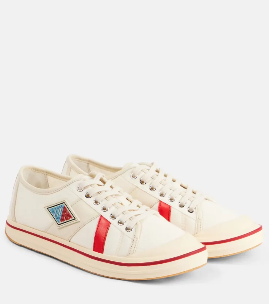 Eliot Leather and Canvas Sneakers Full Size Image 3