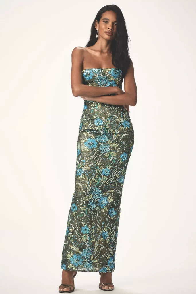 Strapless Sequin Dahlia Gown Full Size Image 1