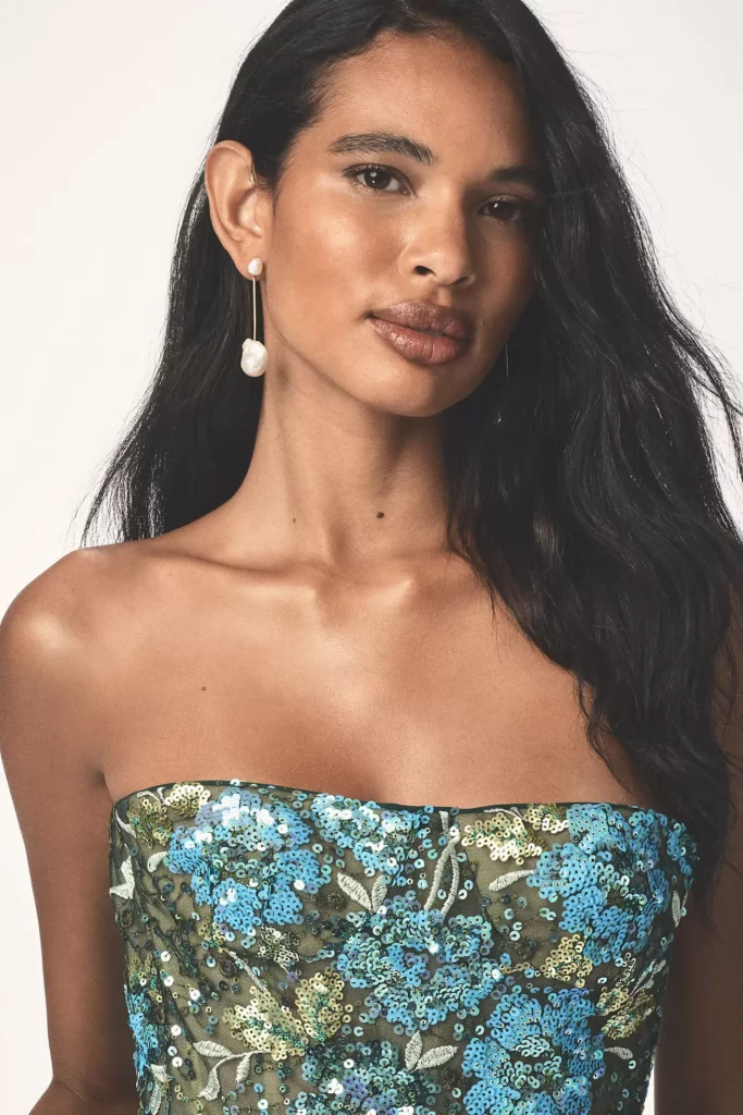 Strapless Sequin Dahlia Gown Full Size Image 3