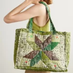 Cabas Maxi Embroidered Quilted Patchwork Printed Cotton Tote Thumbnail 4