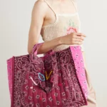Cabas Maxi Embroidered Quilted Printed Cotton Tote Bag Thumbnail 4