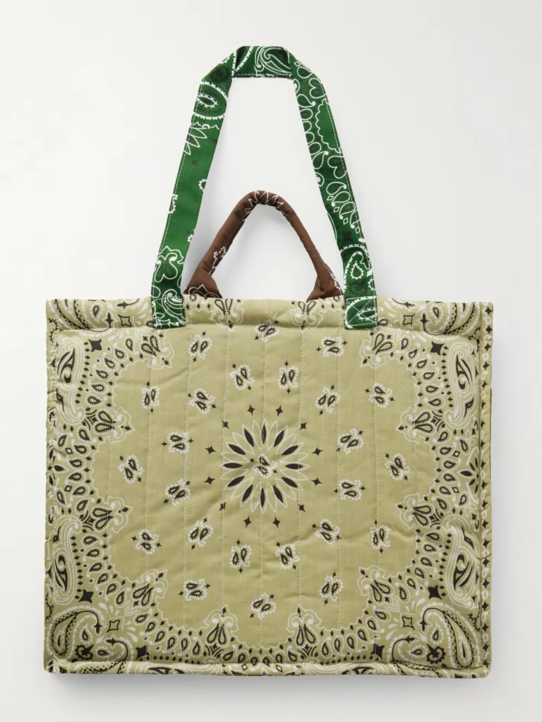 Cabas Maxi Embroidered Quilted Patchwork Printed Cotton Tote Full Size Image 2