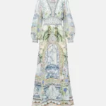 Printed Silk Crepe Maxi Dress Thumbnail 2