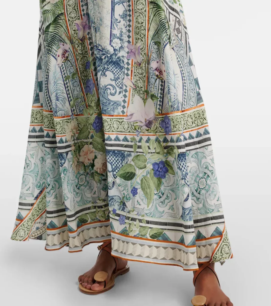 Printed Silk Crepe Maxi Dress Full Size Image 3