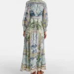 Printed Silk Crepe Maxi Dress Thumbnail 5
