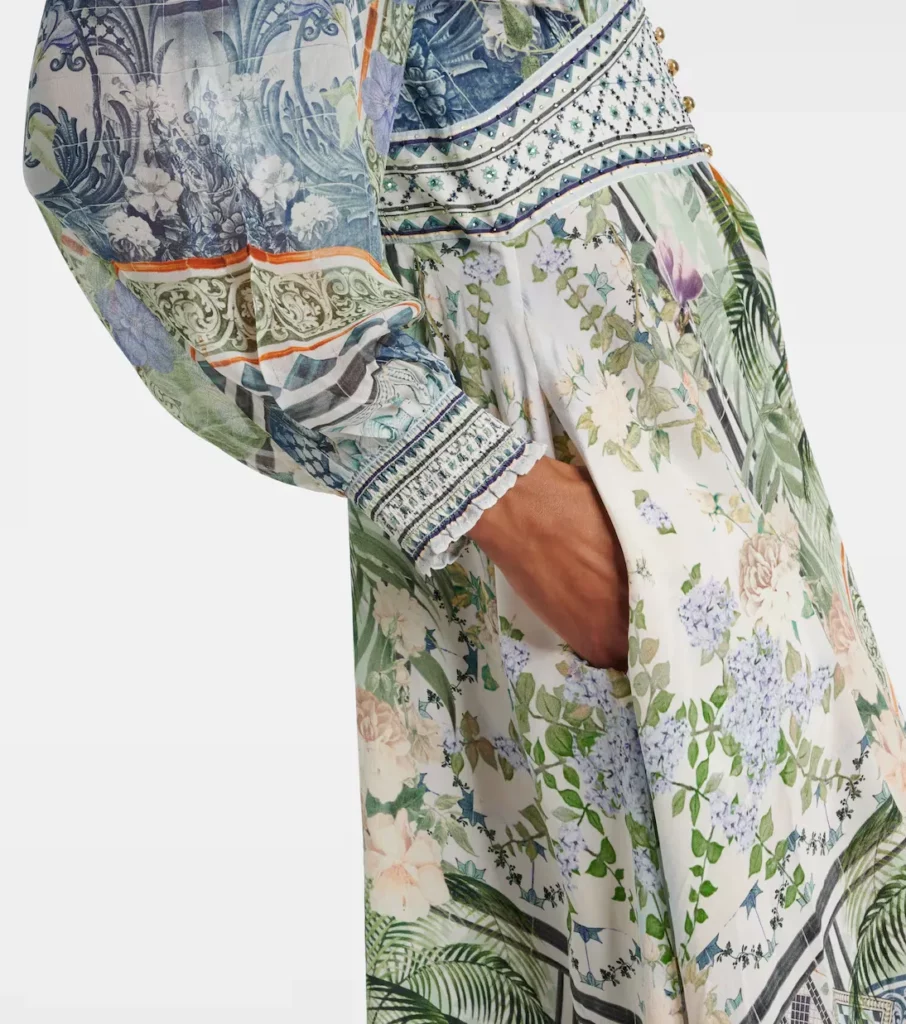 Printed Silk Crepe Maxi Dress Full Size Image 6