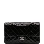 Medium Classic Patent Double Flap Shoulder Bag Thumbnail 1