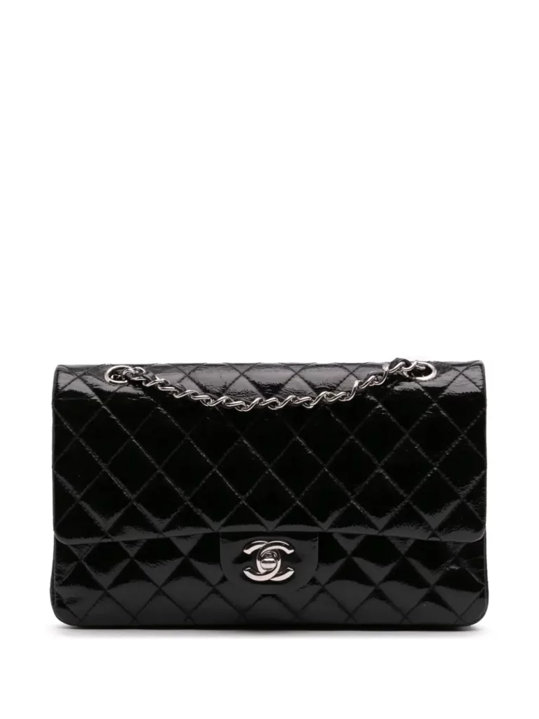 Medium Classic Patent Double Flap Shoulder Bag Full Size Image 1