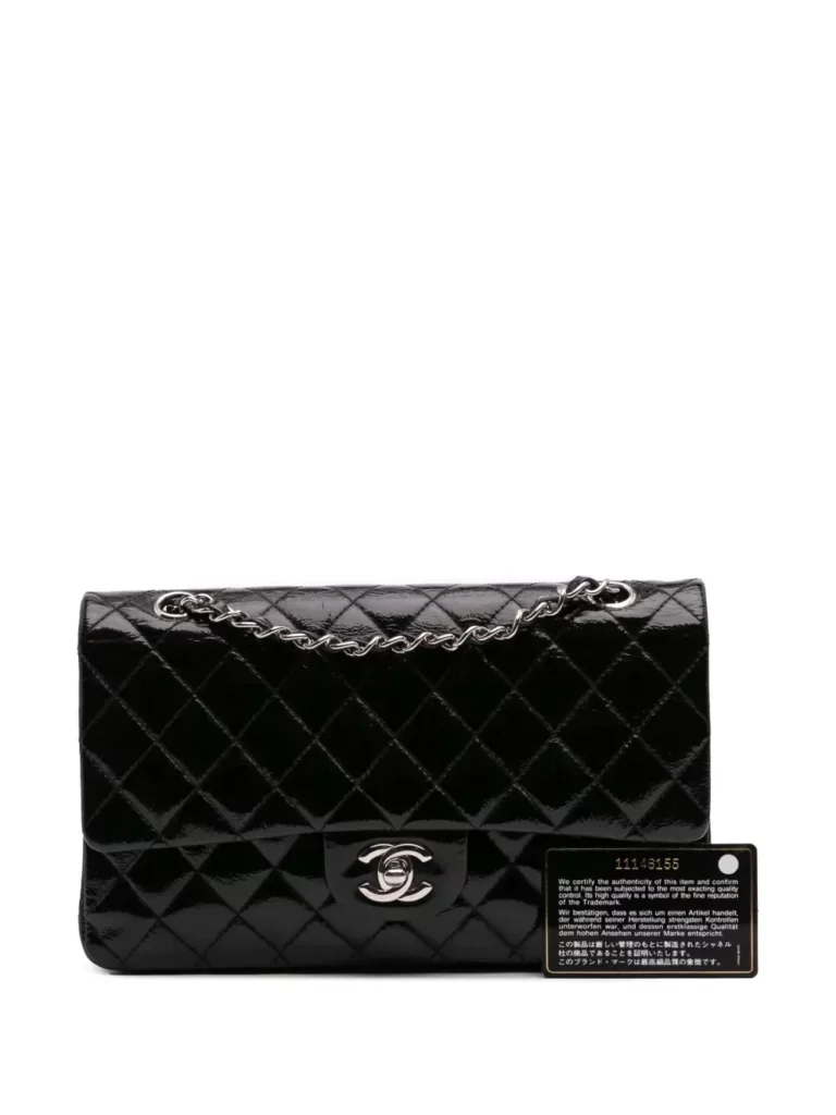 Medium Classic Patent Double Flap Shoulder Bag Full Size Image 4