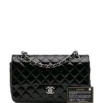 Medium Classic Patent Double Flap Shoulder Bag Thumbnail 5
