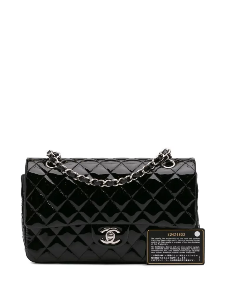 Medium Classic Patent Double Flap Shoulder Bag Full Size Image 5