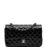 Medium Classic Patent Double Flap Shoulder Bag Thumbnail 1